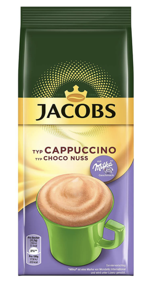 Кавовий напій Jacobs 3в1 SD Капучіно Лісовий Горіх та Какао 500г